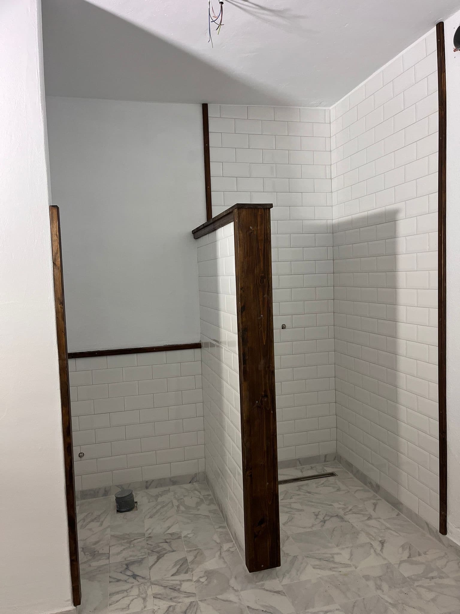 White Bathroom Painting - Metro Tiles